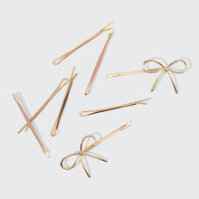 Load image into Gallery viewer, Kitsch Metal Enamel Cloud & Bow Bobby Pins 8pc Set