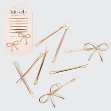 Load image into Gallery viewer, Kitsch Metal Enamel Cloud & Bow Bobby Pins 8pc Set