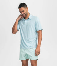 Load image into Gallery viewer, Southern Shirt Co. Men's Bluffton Stripe Polo in Aqua Splash