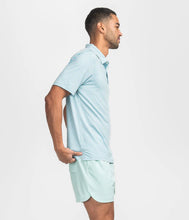 Load image into Gallery viewer, Southern Shirt Co. Men's Bluffton Stripe Polo in Aqua Splash