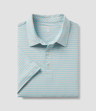 Load image into Gallery viewer, Southern Shirt Co. Men's Bluffton Stripe Polo in Aqua Splash