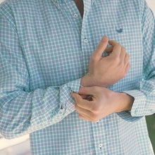 Load image into Gallery viewer, Southern Marsh Odessa Performance Dress Shirt Green & Teal
