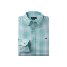 Load image into Gallery viewer, Southern Marsh Odessa Performance Dress Shirt Green & Teal