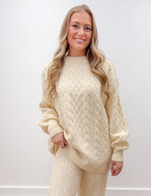 Load image into Gallery viewer, Southern Shirt Women's Comfy/Cozy Cable Sweater in Parchment