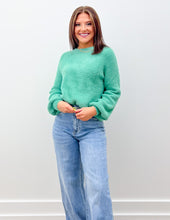 Load image into Gallery viewer, Southern Shirt Women's Feather Knit Mockneck Sweater in Aloe