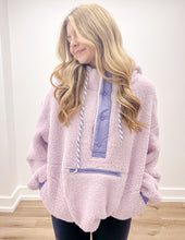 Load image into Gallery viewer, See You Two-Toned Sherpa Pullover Hoodie in Light Purple