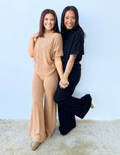 Load image into Gallery viewer, One of Them Girls Mock Neck Sweater Top & Pants Set in Deep Camel