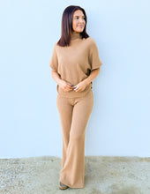 Load image into Gallery viewer, One of Them Girls Mock Neck Sweater Top & Pants Set in Deep Camel