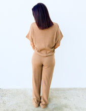 Load image into Gallery viewer, One of Them Girls Mock Neck Sweater Top & Pants Set in Deep Camel