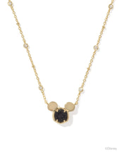 Load image into Gallery viewer, Kendra Scott Mickey Mouse Gold Pendant Necklace in Black Drusy