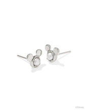 Load image into Gallery viewer, Kendra Scott Mickey Mouse Silver Stud Earrings in White Pearl