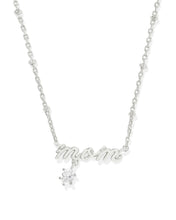 Load image into Gallery viewer, Kendra Scott Mom Crystal Pendant Necklace in Silver