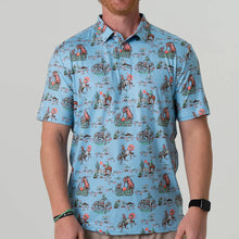 Load image into Gallery viewer, Burlebo Performance Polo in Blue Cowboy Up