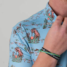 Load image into Gallery viewer, Burlebo Performance Polo in Blue Cowboy Up