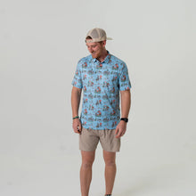 Load image into Gallery viewer, Burlebo Performance Polo in Blue Cowboy Up