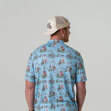 Load image into Gallery viewer, Burlebo Performance Polo in Blue Cowboy Up