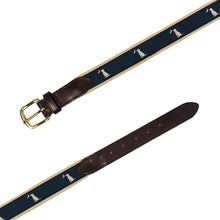 Load image into Gallery viewer, Local Boy Ribbon Belt in Blue Dog & Moon