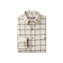 Load image into Gallery viewer, Southern Marsh Cedar Park Windowpane Flannel Dark Olive & Tan