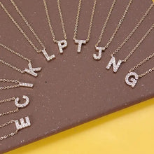Load image into Gallery viewer, Small Personalized Rhinestone Initial Necklace