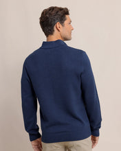 Load image into Gallery viewer, Southern Tide Men's Oakatie Heather Dress Blue Quarter Zip Sweater