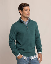 Load image into Gallery viewer, Southern Tide Men's Oakatie Heather Salt Meadow Quarter Zip Sweater