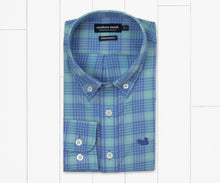Load image into Gallery viewer, Southern Marsh Youth Calabash Performance Dress Shirt Mint & French Blue