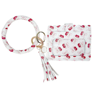 Lulu Mac Wristlet ID Wallet in Cherry
