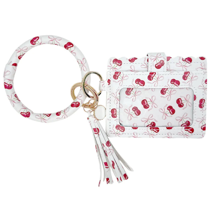 Lulu Mac Wristlet ID Wallet in Cherry