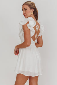 Picture Perfect Cowl Neck Dress in White