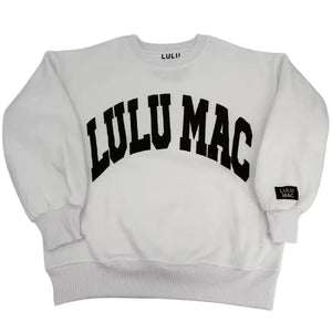 Lulu Mac Logo Sweatshirt in White/Black