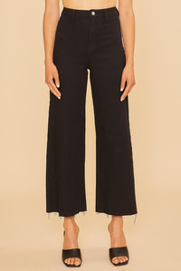 Free Falling Stretch Wide Leg Jean Black