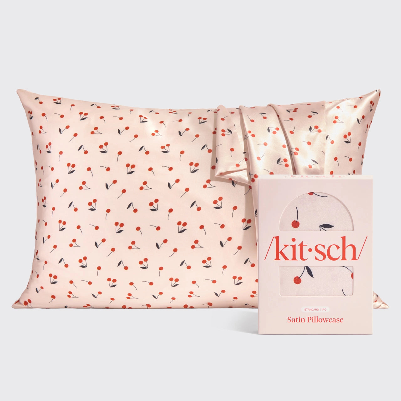 Kitsch Satin Pillowcase Standard-Cherry