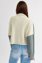 Load image into Gallery viewer, Don&#39;t Think Twice Color Block Oversized Sweater Green