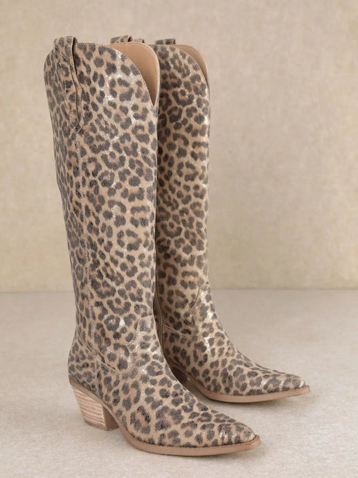 Tess Western Embroidered Pointed-Toe Tall Boots
