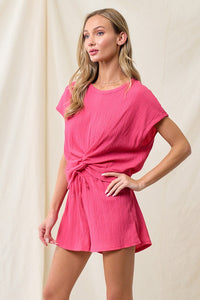 My Summer Top & Short Set Fuchsia