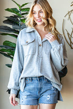 Load image into Gallery viewer, Busy Days Ahead Oversized Henley Top H. Grey