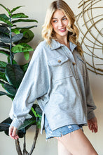 Load image into Gallery viewer, Busy Days Ahead Oversized Henley Top H. Grey