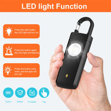 Load image into Gallery viewer, Safety First Personal Safety Alarm &amp; Flashlight Black