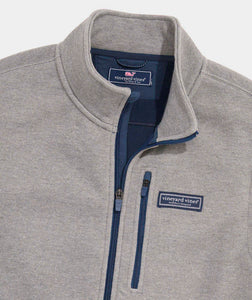 Vineyard Vines Mountain Sweater Fleece Vest in Ultimate Gray