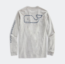 Load image into Gallery viewer, Vineyard Vines Vintage Whale Long Sleeve Tee in Grey Heather