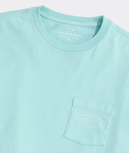 Vineyard Vines Drift Dye Surf Logo Short Sleeve Tee in Aqua Haze