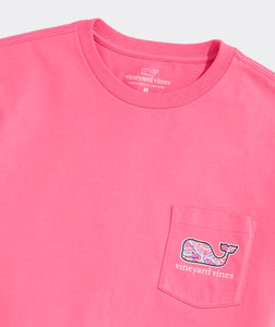 Vineyard Vines Bone Fishing Whale Fill Short Sleeve Tee in Sunset Pink