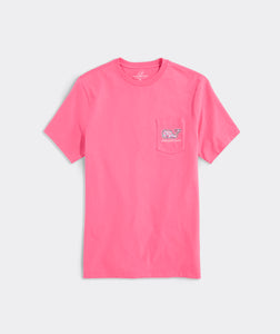 Vineyard Vines Bone Fishing Whale Fill Short Sleeve Tee in Sunset Pink