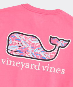 Vineyard Vines Bone Fishing Whale Fill Short Sleeve Tee in Sunset Pink