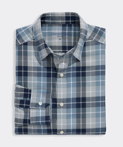 Vineyard Vines Brant Point Plaid Techwill Shirt in Ultimate Grey