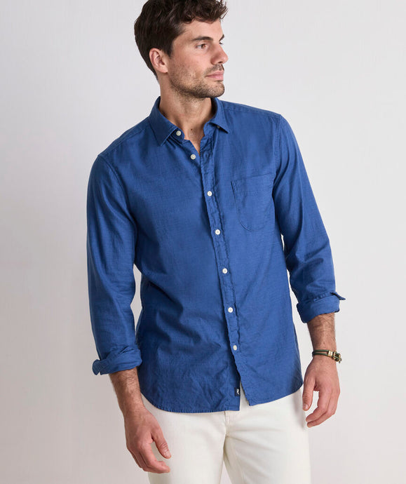 Vineyard Vines Cisco Solid Island Cotton Shirt in Moonshine