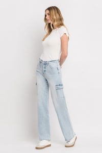 Drifting Back Together Super High Rise Cargo Jeans