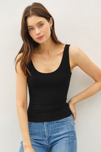 Just Your Basic Scoop Neck Tank in Black