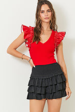 Load image into Gallery viewer, Game Day Chic V-Neck Ruffle Sleeve Bodysuit