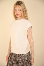 Load image into Gallery viewer, Shadow in the Sun Sweater Vest Top in Ecru